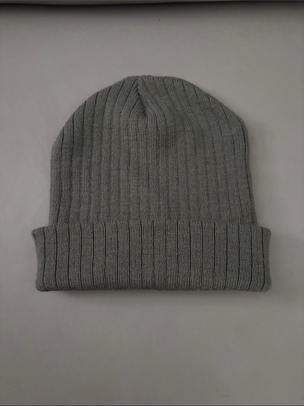 Source Unknown Gray Ribbed Knit Beanie